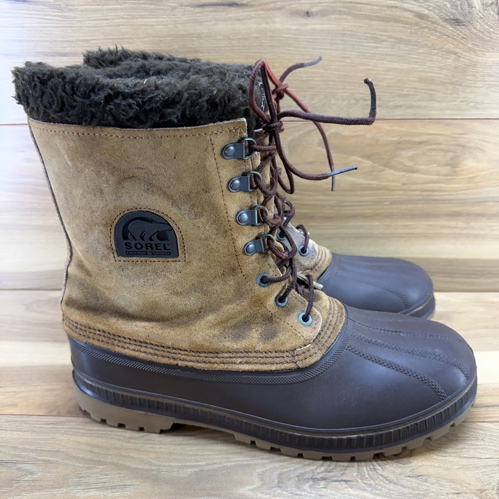 SOREL Vintage Kaufman Canada Snow Boots Mens 12 Brown Tan Waterproof Outdoor